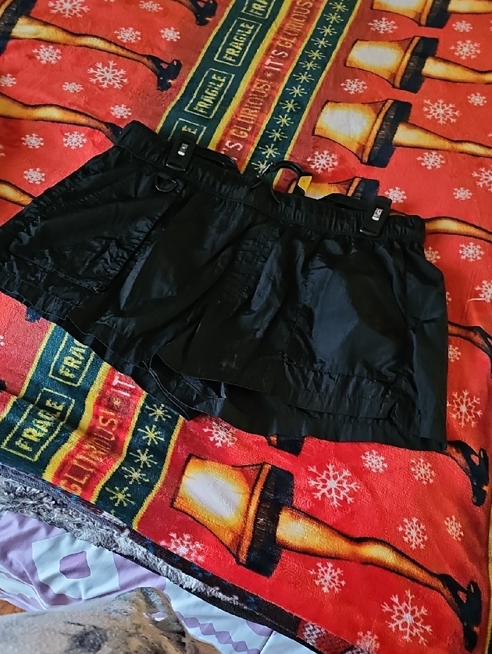 No Boundaries Black Women's Elastic-Waist Skort with Utility Pockets